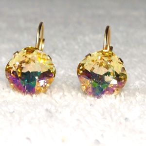 Luminous Green Crystal Earrings